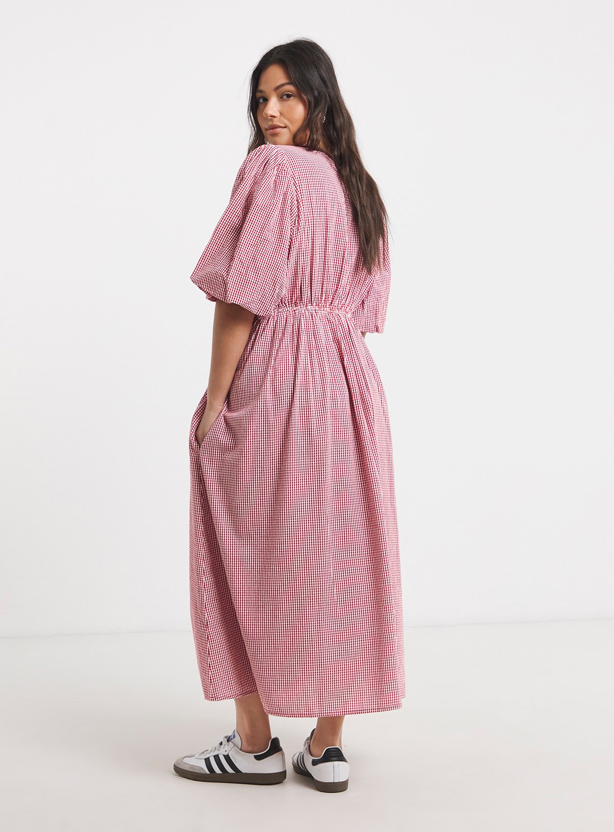 SIMPLY BE Seersucker Gingham Midaxi Dress 10 - Image 2 thumbnail